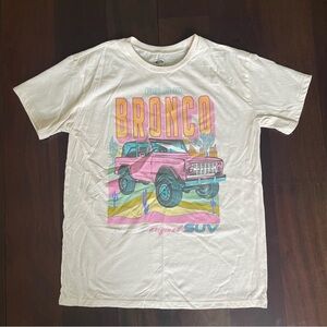 New Ford Retro Graphic Tee White Pink Short Sleeve